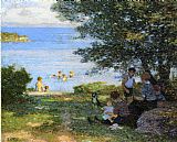Edward Henry Potthast By the Water painting